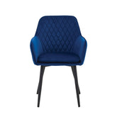 Chaise de salle à manger Laura - Velours bleu
